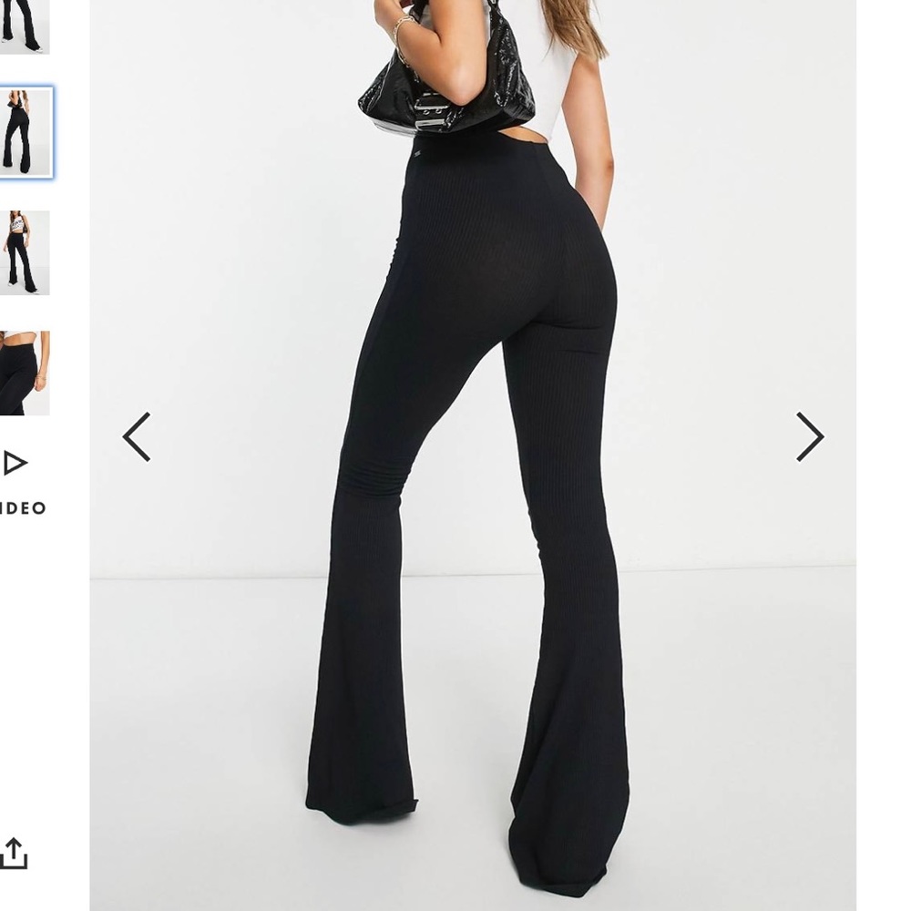 Pull And Bear Black Flared Pants - image 1